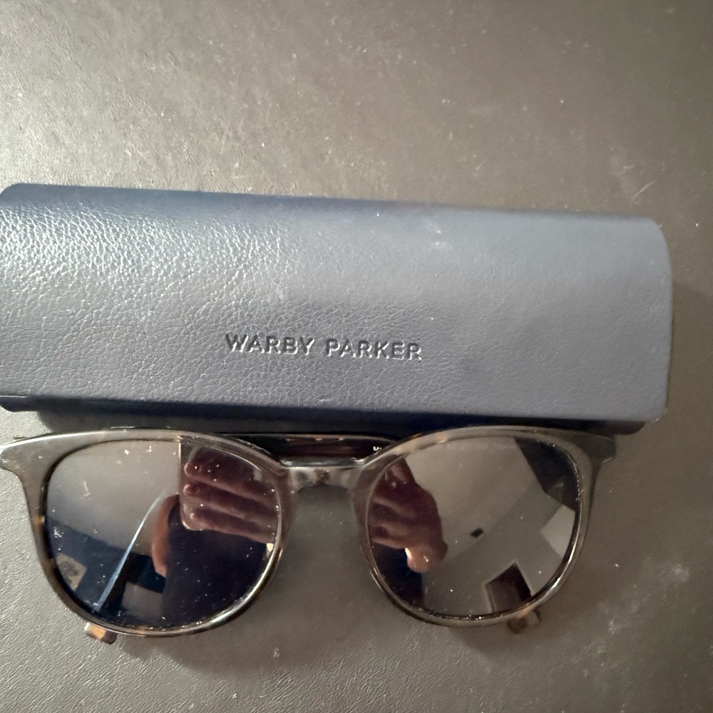 Warby Parker Gray Glasses with Case